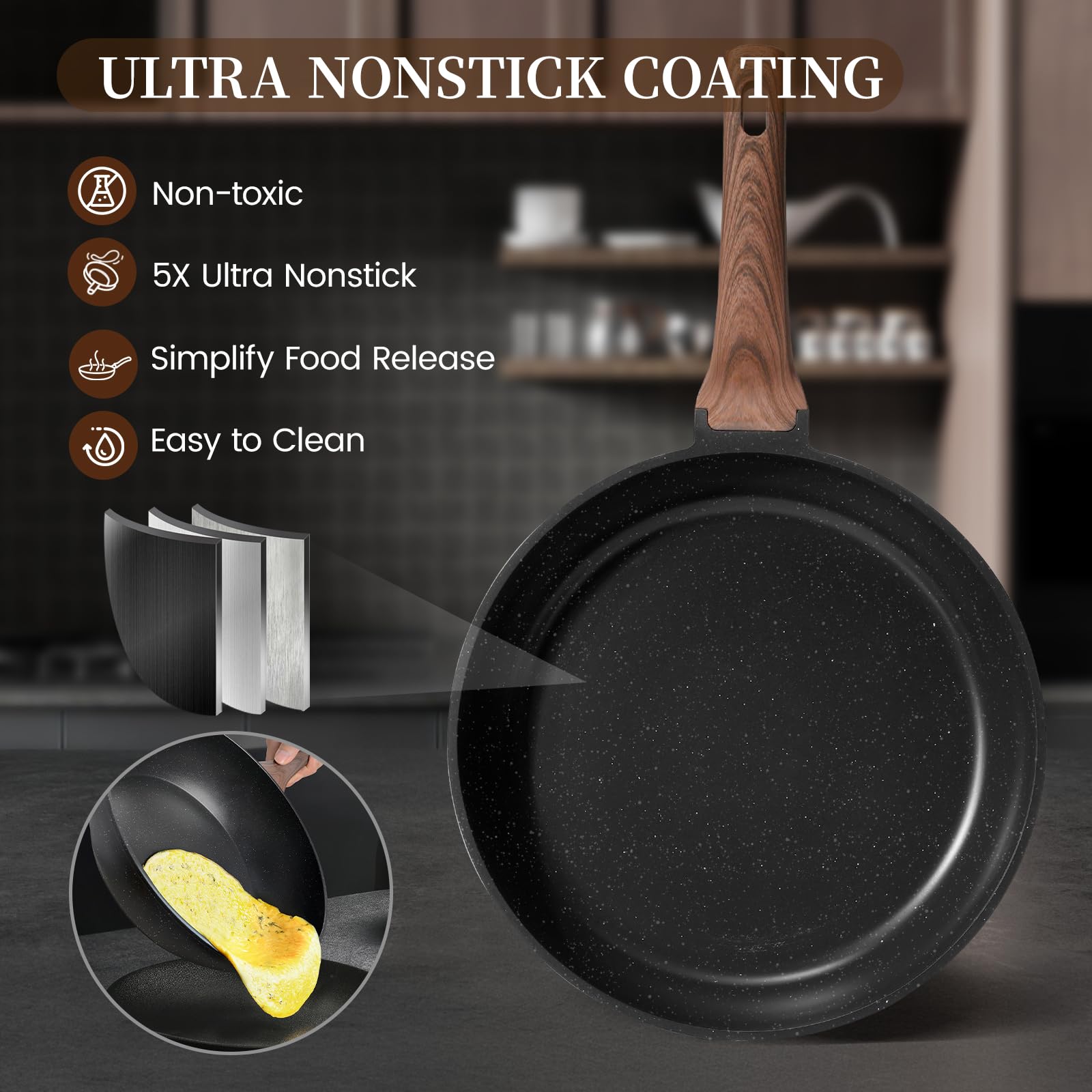 Kikcoin induction-compatible cookware works on gas, electric, ceramic, and induction stoves
