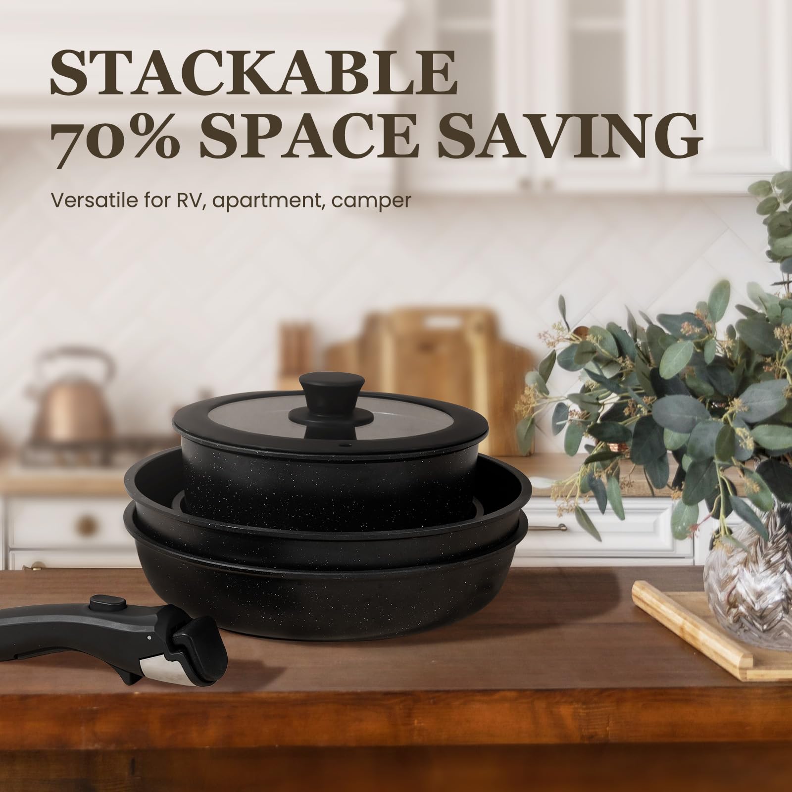 KIKCOIN included lids, utensils, and trivets aid versatile cooking and organization.
