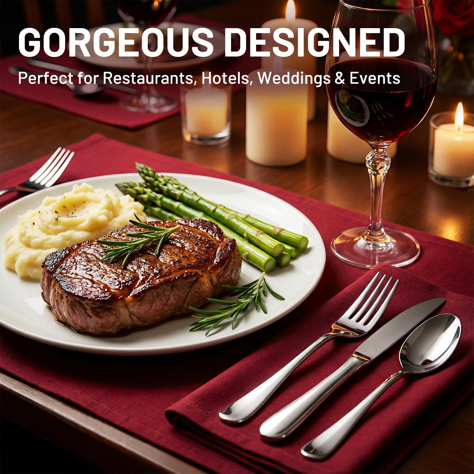 Kikcoin mirror-polished flatware adds elegant shine to any table setting
