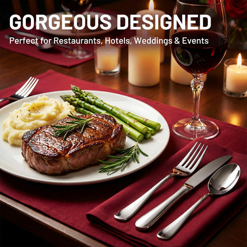 Kikcoin mirror-polished flatware adds elegant shine to any table setting