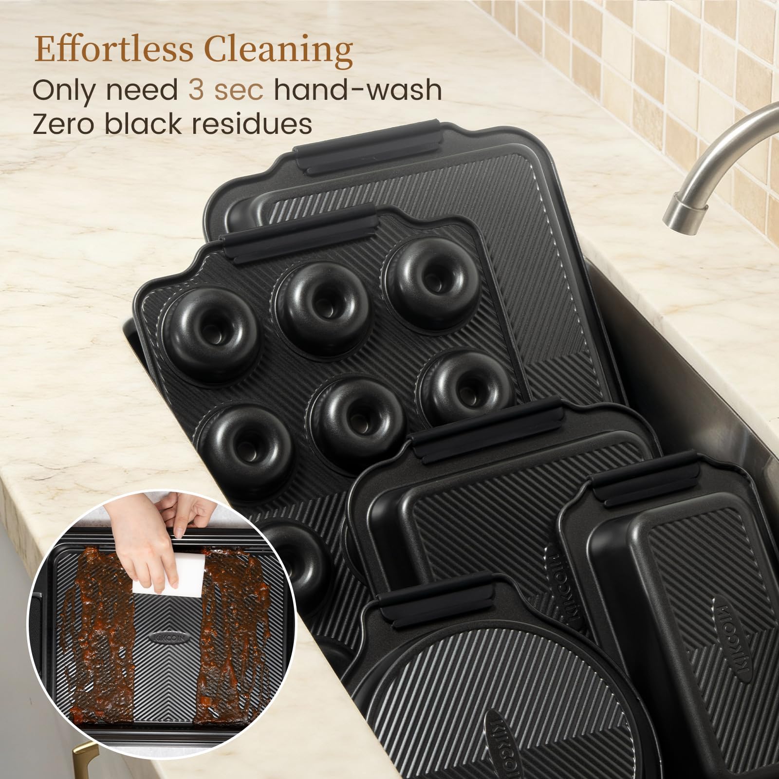 Kikcoin non-toxic coating free of PTFE, PFAS, PFOA and BPA for safe daily baking on Kikcoin.