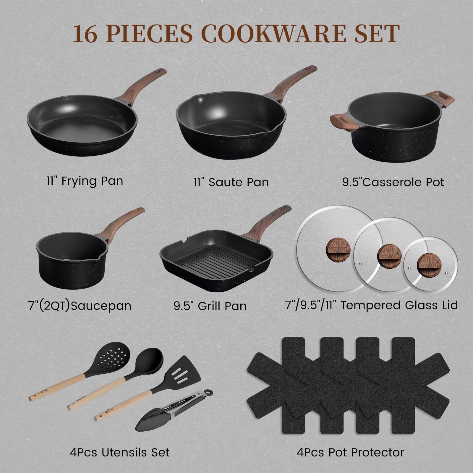 Kikcoin nonstick ceramic coating enables easy, low-oil cooking and quick cleanup
