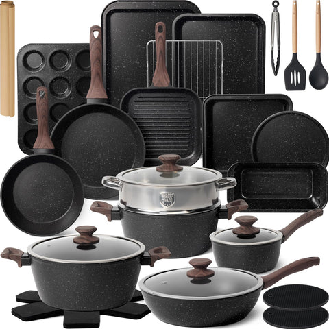 Kikcoin pots and pans set full view for versatile everyday cooking