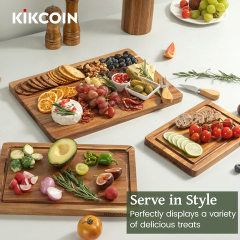 Kikcoin serving board with cheese platter for elegant entertaining