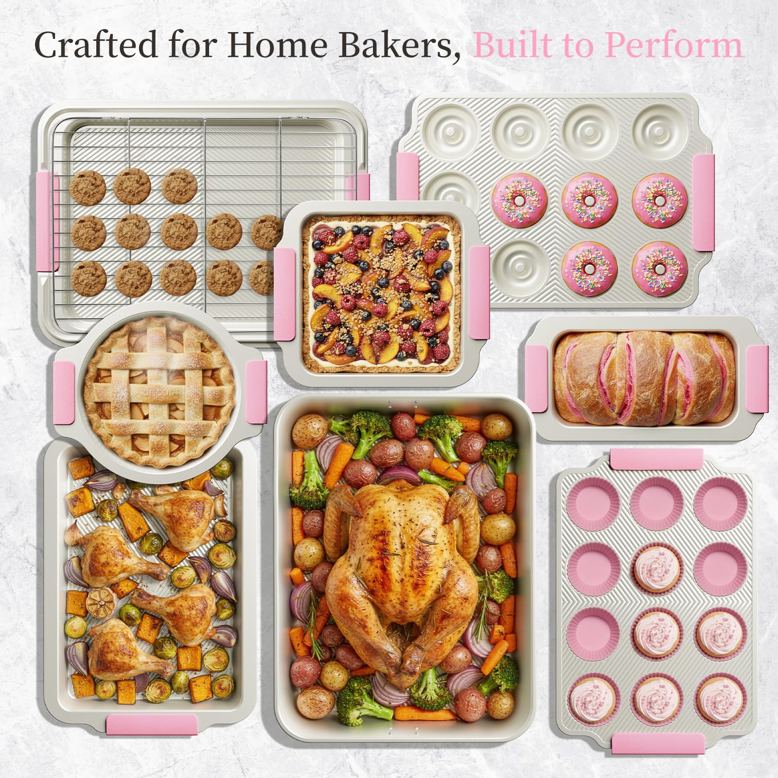 Kikcoin silicone handles offer comfortable grip during baking