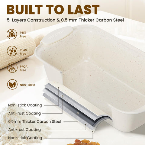 Kikcoin stackable bakeware storage demonstrating organized cabinets and space savings.