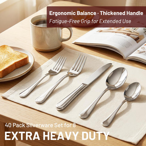 Kikcoin stainless steel dinner knives with durable construction for daily meals