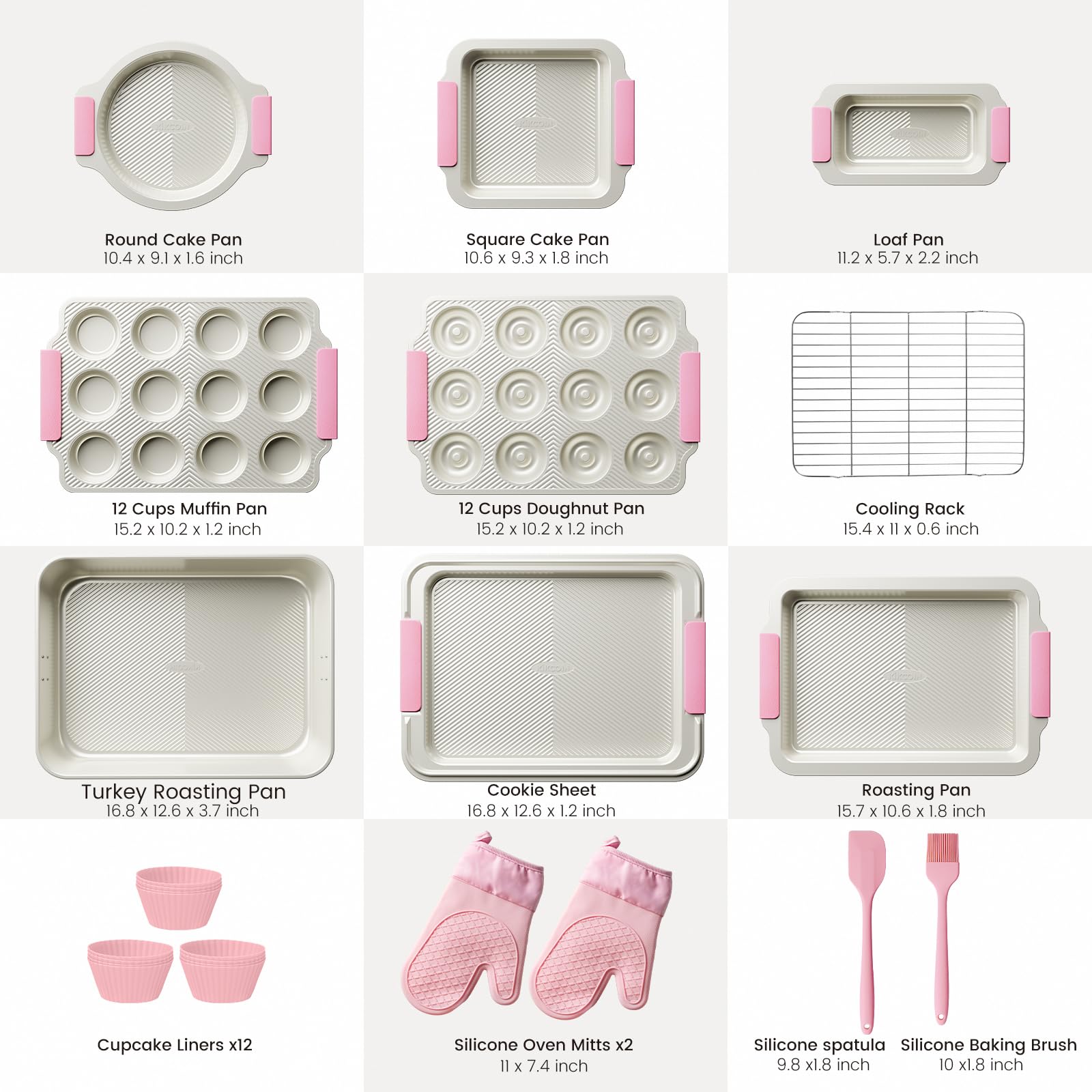 Kikcoin pans with wave-textured base for easy food release after baking