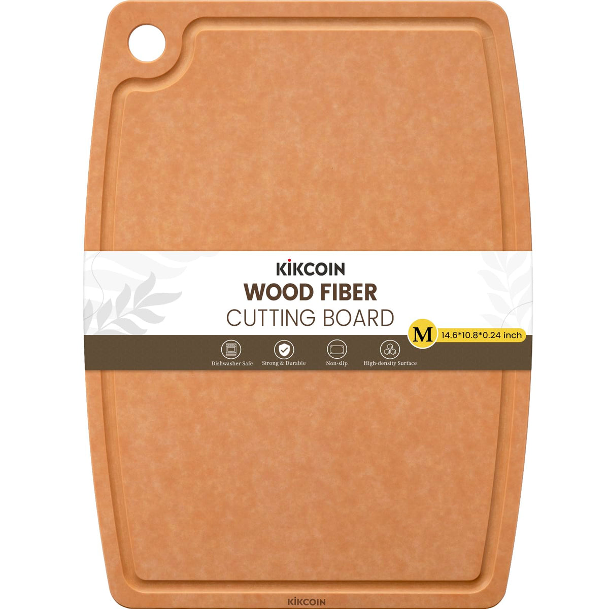 Kikcoin wood cutting board with juice groove keeps counters clean while you prep