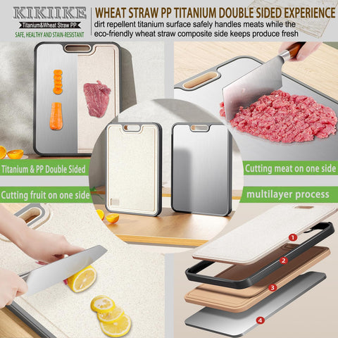 KIKIIKE titanium board doubles as dough prep and fruit slicing surface