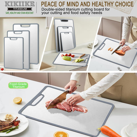 KIKIIKE titanium cutting board easy‑clean design after use
