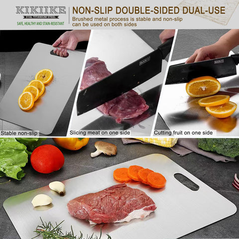 KIKIIKE titanium cutting board lightweight; easy to hang for storage