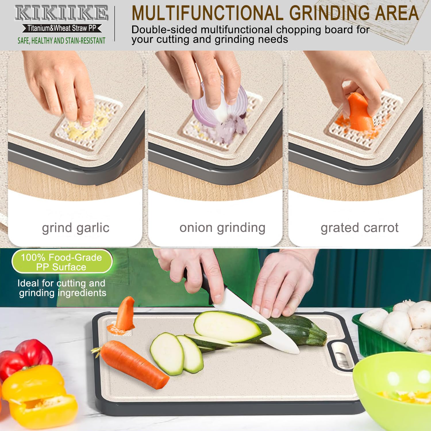 KIKIIKE board features non-slip feet and hanging hole for storage