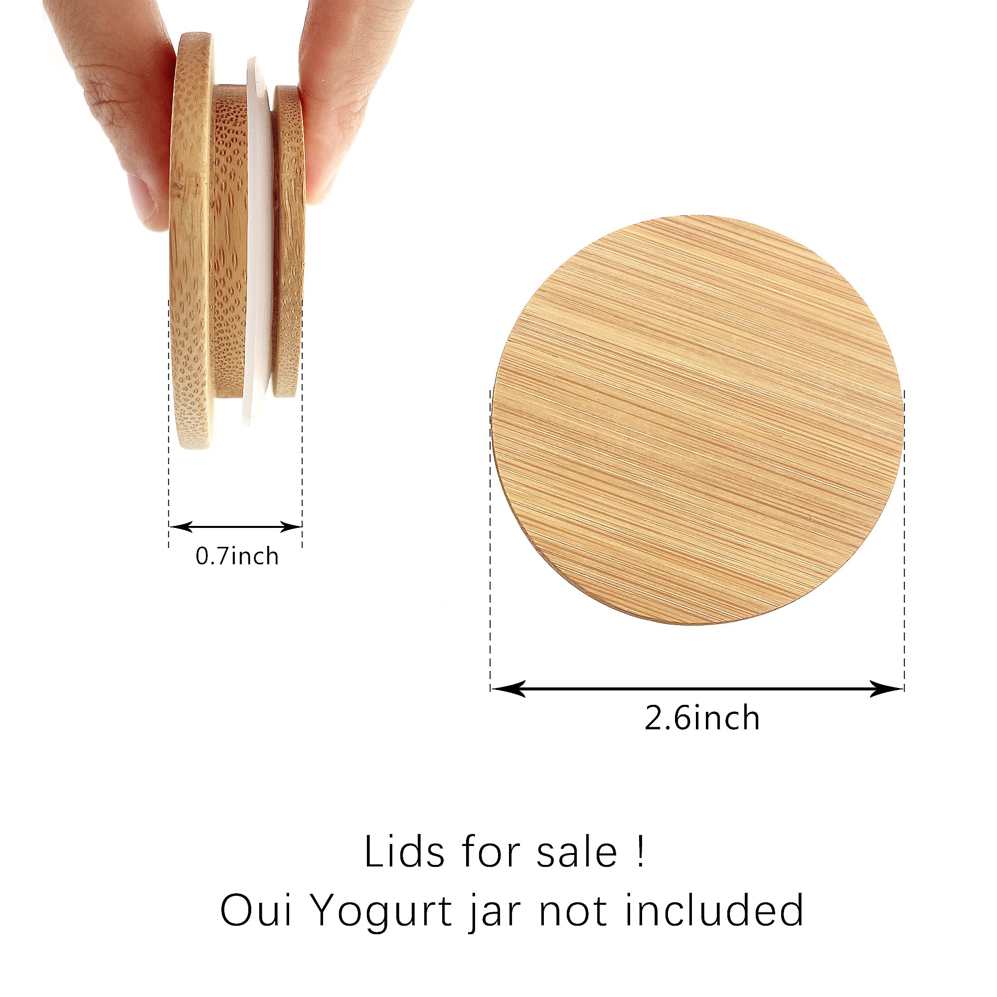 KIKINIKO Oui lids silicone sealing rings for secure yogurt storage.