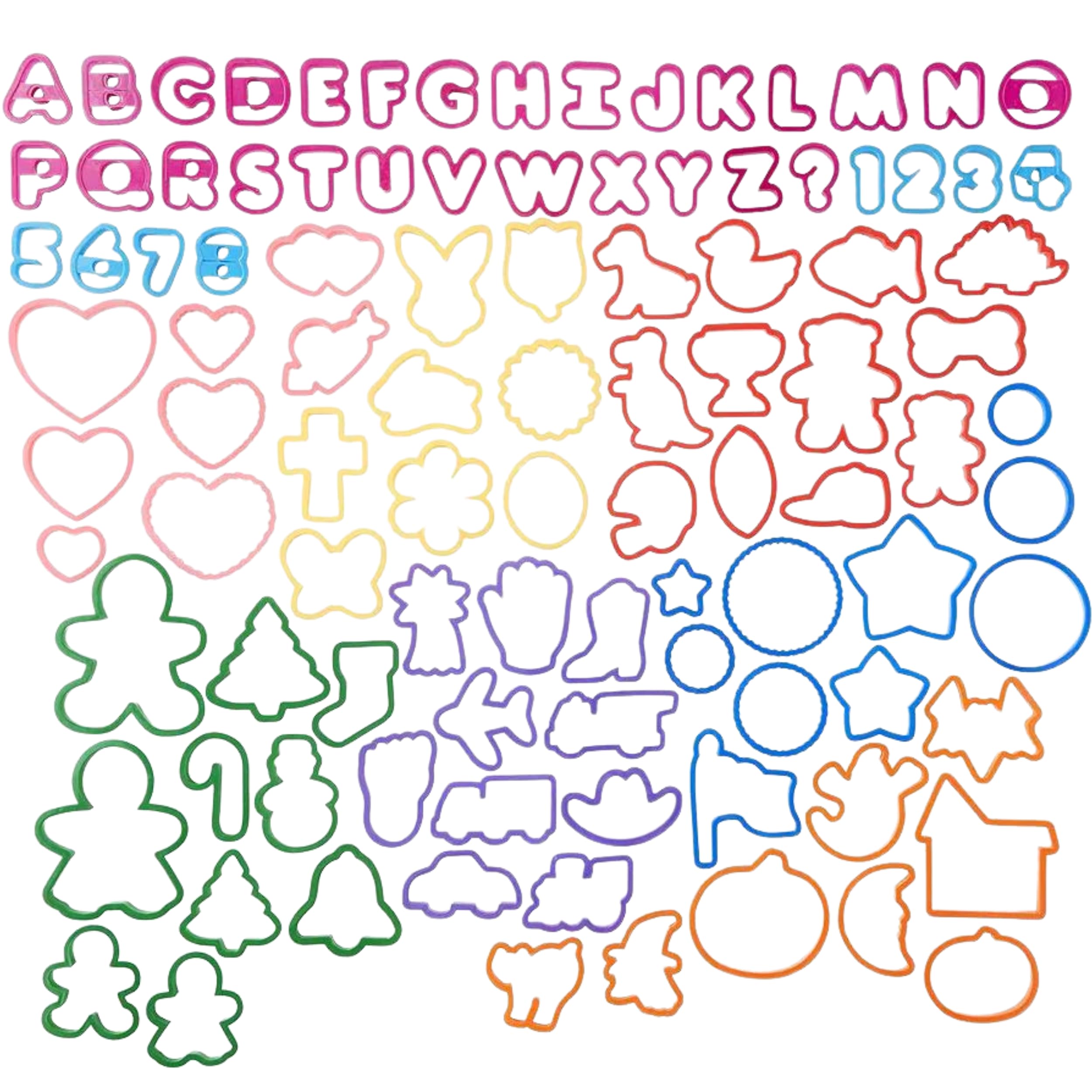 Killer's Instinct Outdoors 108-piece set with colorful shapes for cookies and crafts.