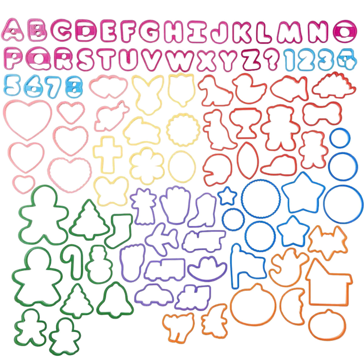 Killer's Instinct Outdoors 108-piece set with colorful shapes for cookies and crafts.