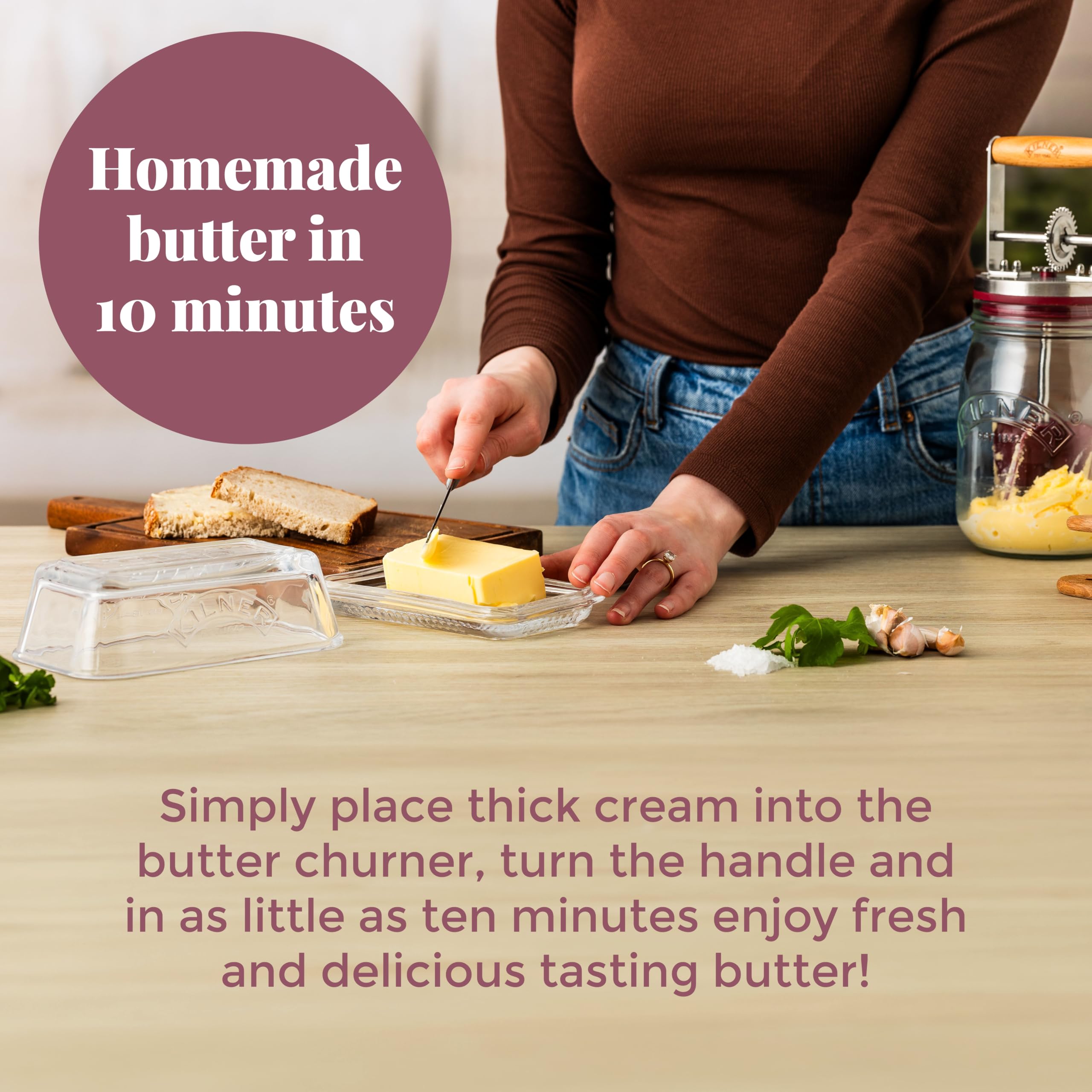 Kilner 34-fluid-ounce capacity clearly shown for large batches