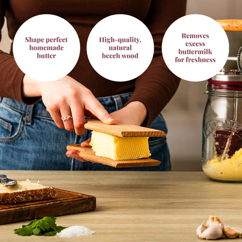 Kilner butter paddles flat side for serving and display