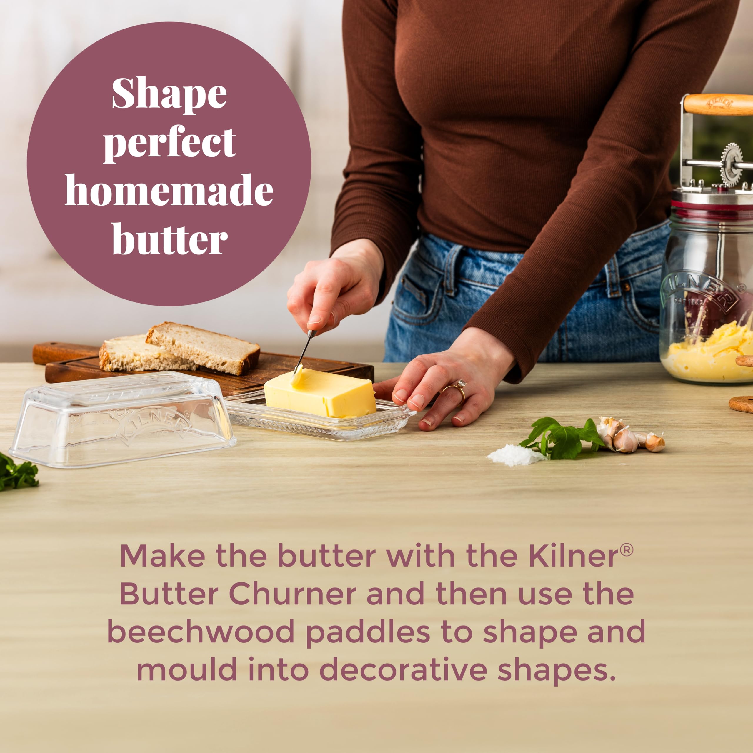 Kilner butter paddles used to mold butter balls