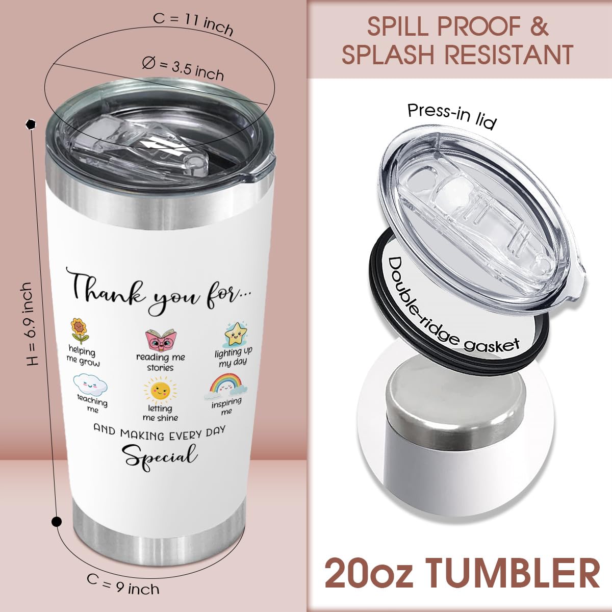 Kilyhome teacher appreciation tumbler ideal gift for end-of-year celebrations