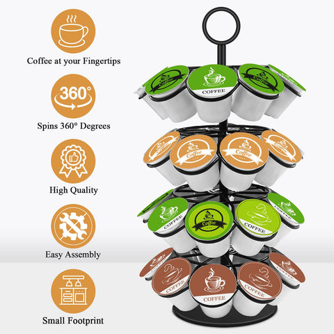 KIMIUP 36-pod holder on display organizes K-Cups at a glance.