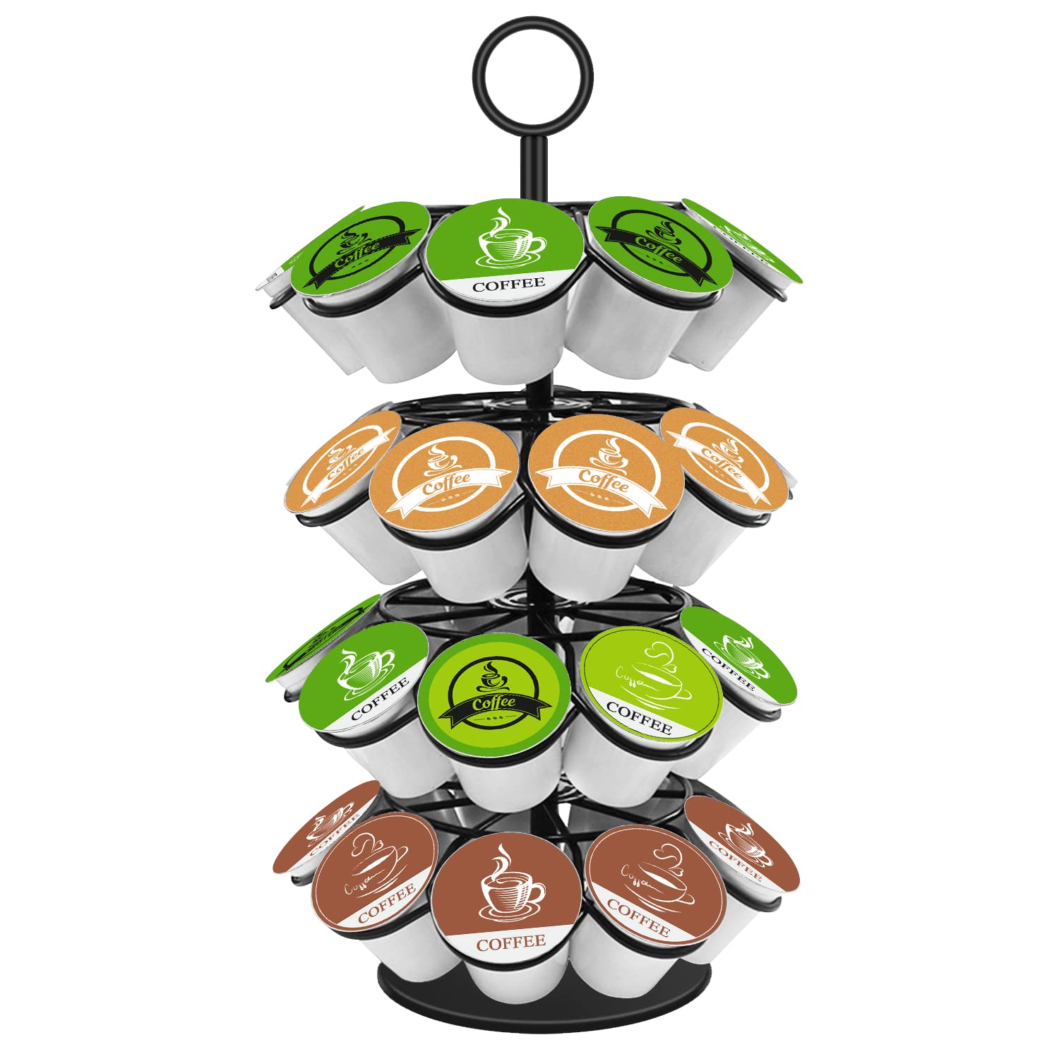 KIMIUP Coffee Pod Holder with 360-degree base for easy pod access.