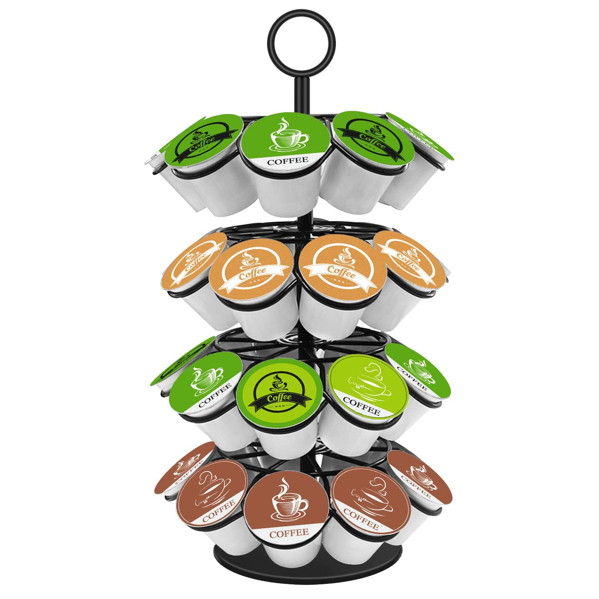 KIMIUP Coffee Pod Holder with 360-degree base for easy pod access.