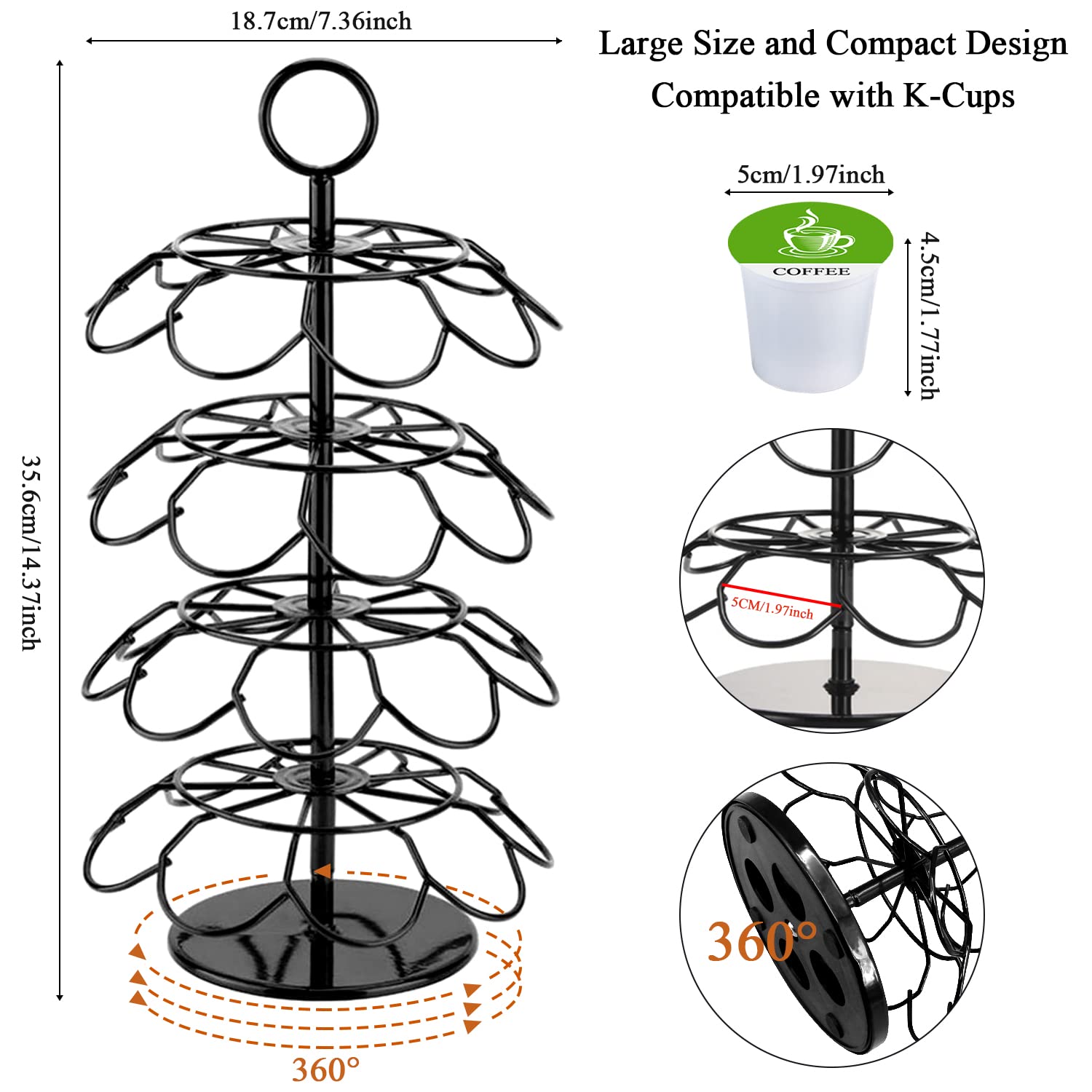KIMIUP durable metal construction for long-lasting pod organization.