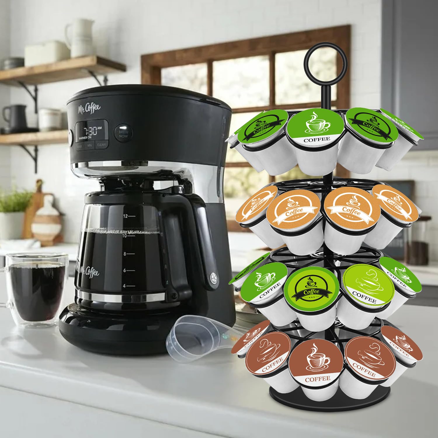 KIMIUP spinner base rotates smoothly for quick pod selection.