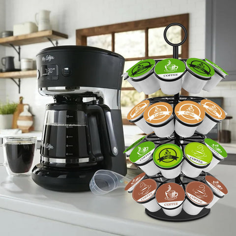 KIMIUP spinner base rotates smoothly for quick pod selection.