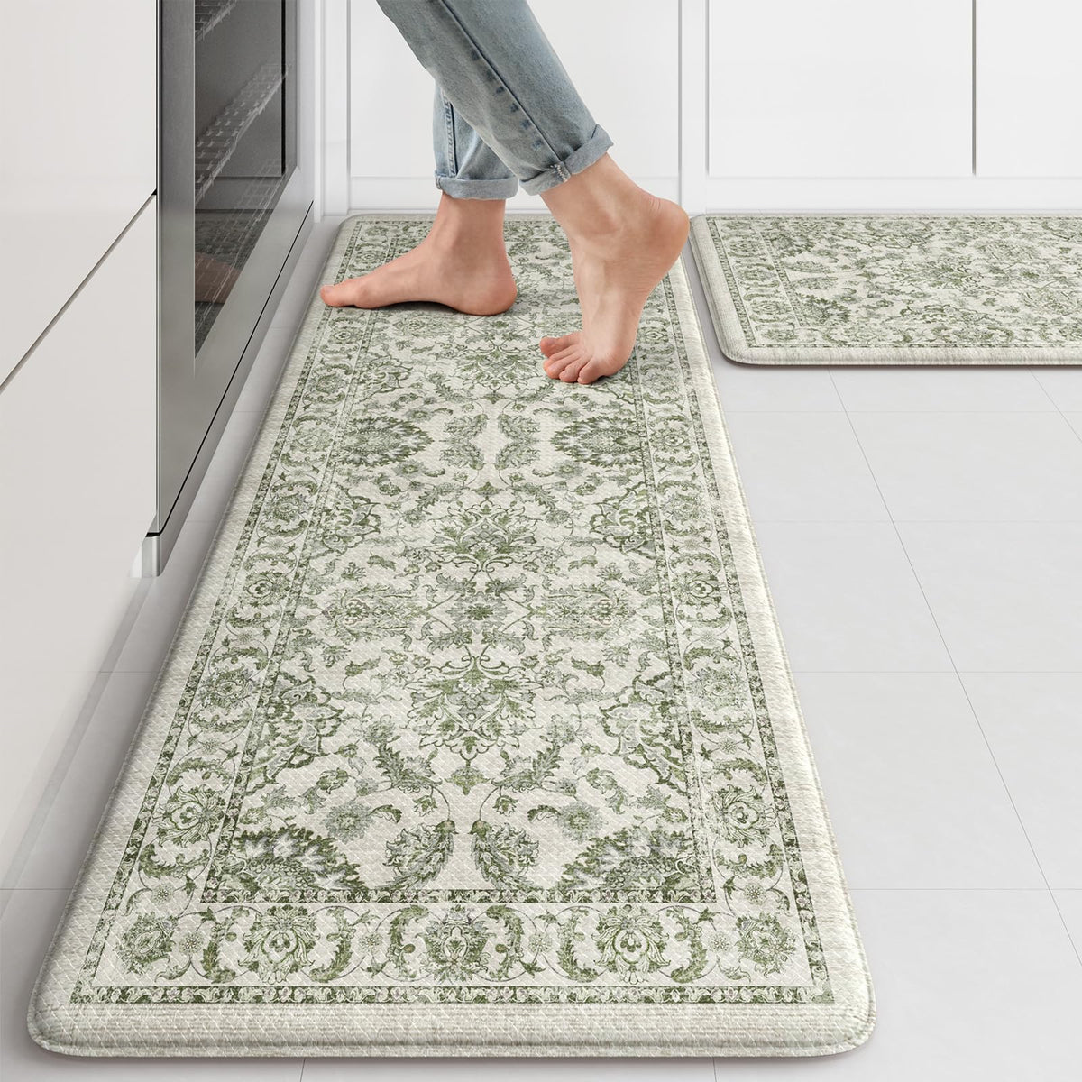 KIMODE anti-fatigue kitchen mat green 17x29-5 cushion for standing tasks