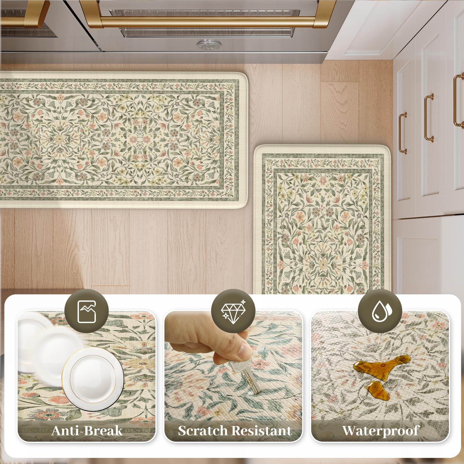 KIMODE beveled-edge design helps prevent trips while standing at sink or desk.