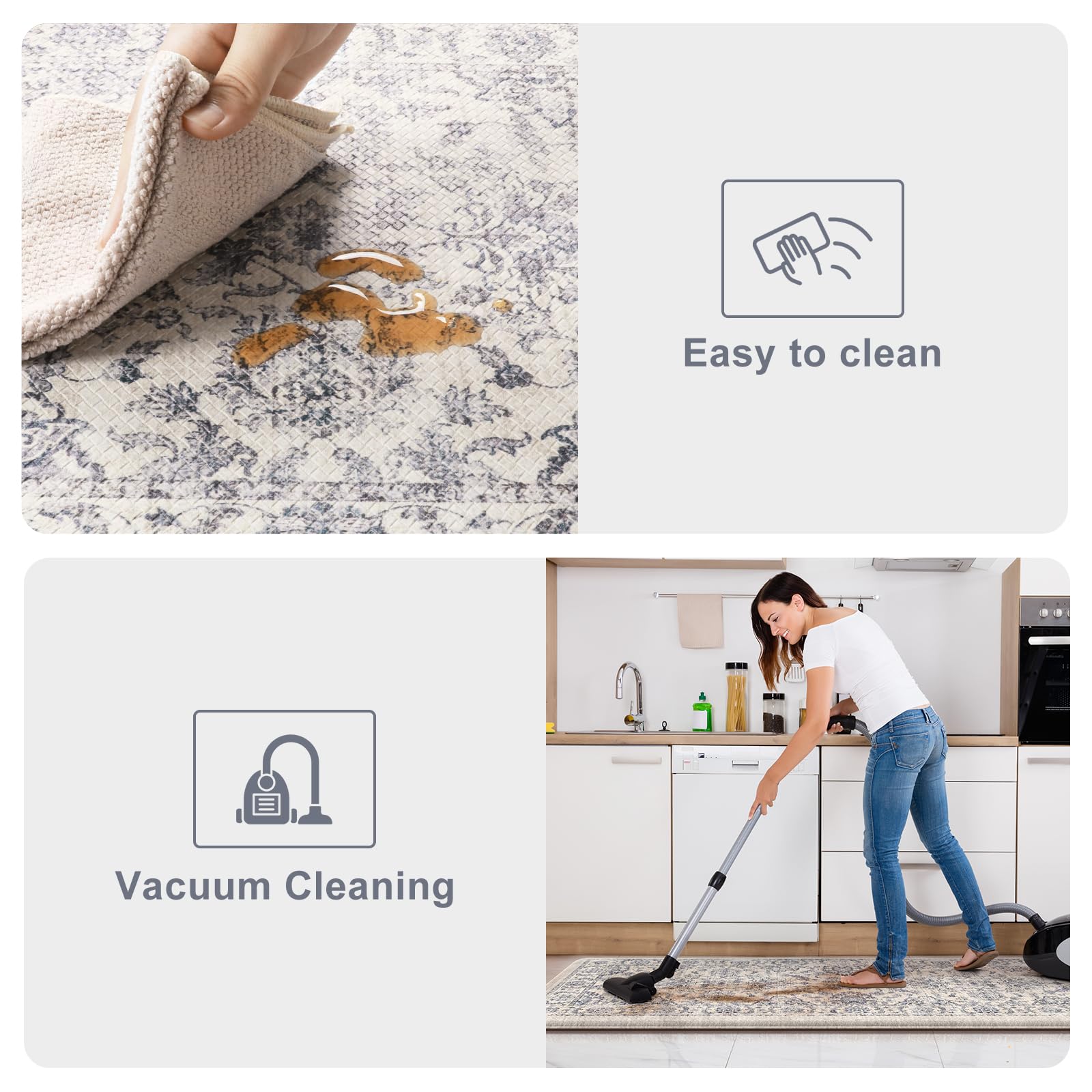 Kimode Boho floral kitchen mats enhance decor and comfort