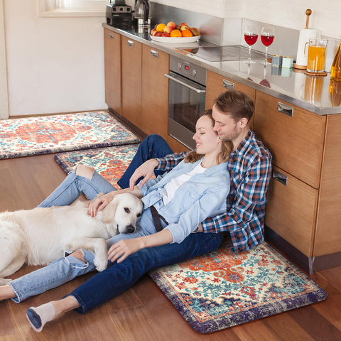 KIMODE boho medallion design kitchen rug adds vintage flair