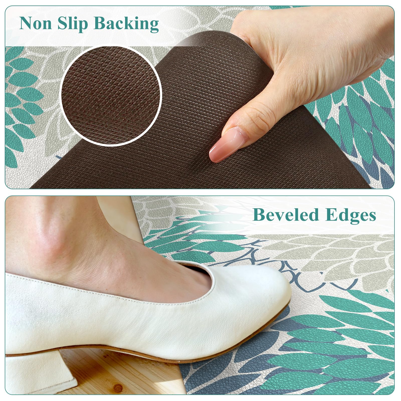 KIMODE Comfort Kitchen Mat - beveled edges ensure flat placement and reduce trips