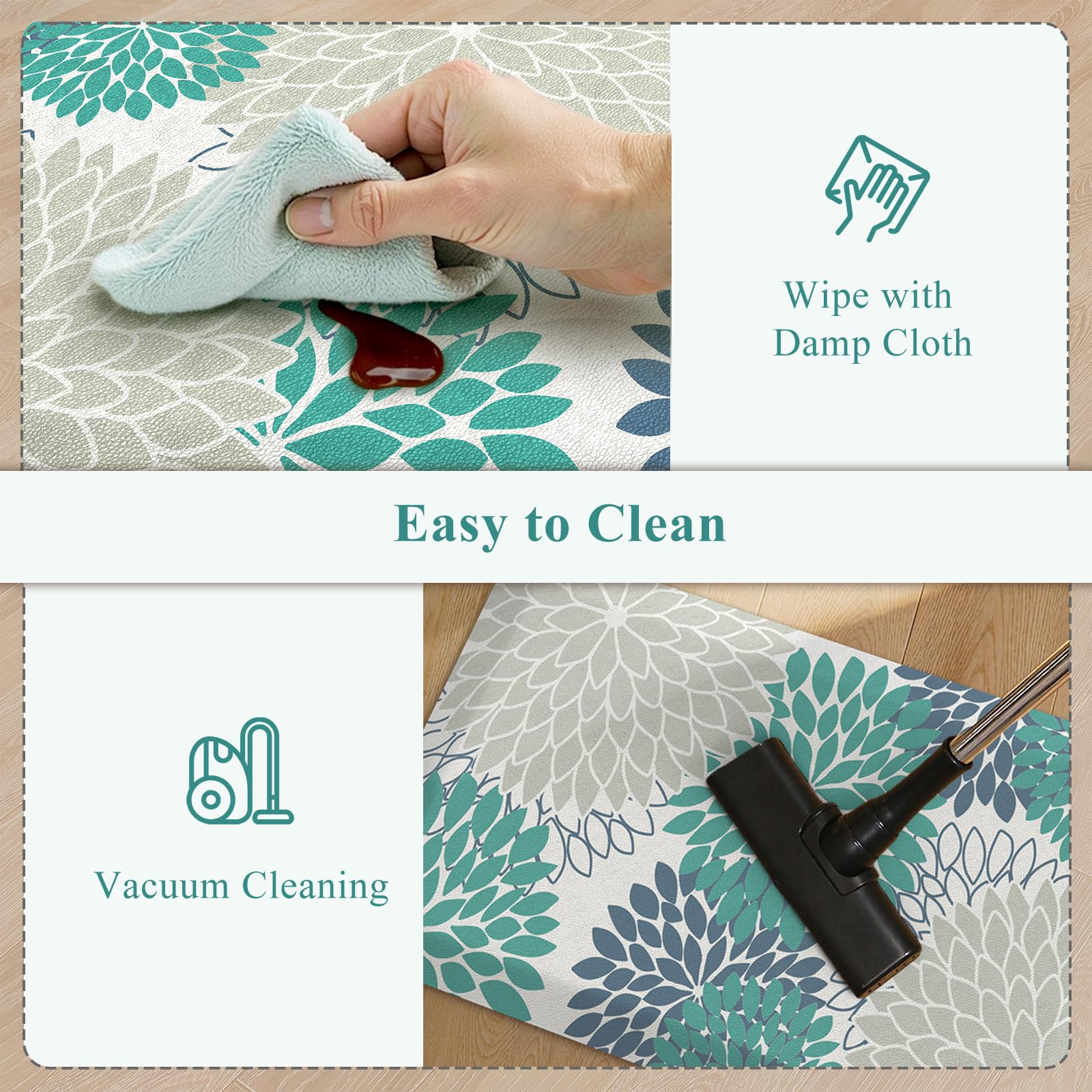 KIMODE Comfort Kitchen Mat - waterproof surface that's easy to wipe clean after cooking