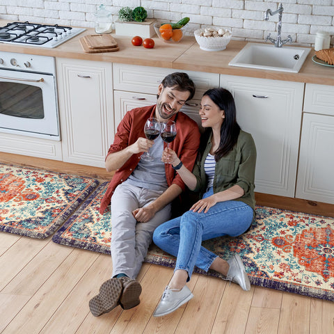 KIMODE easy cleaning kitchen mat—wipe or vacuum easily