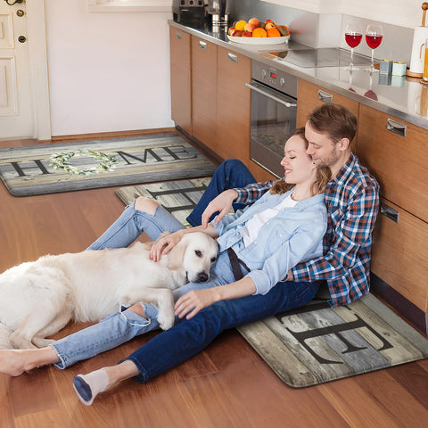 Farmhouse-style look of KIMODE kitchen mats enhances decor
