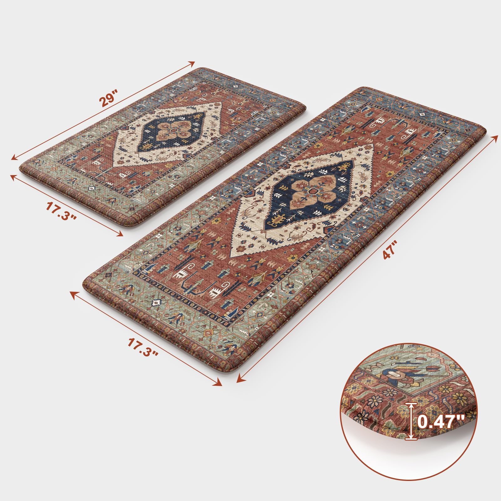 KIMODE Farmhouse Kitchen Mats with non-slip backing improve safety