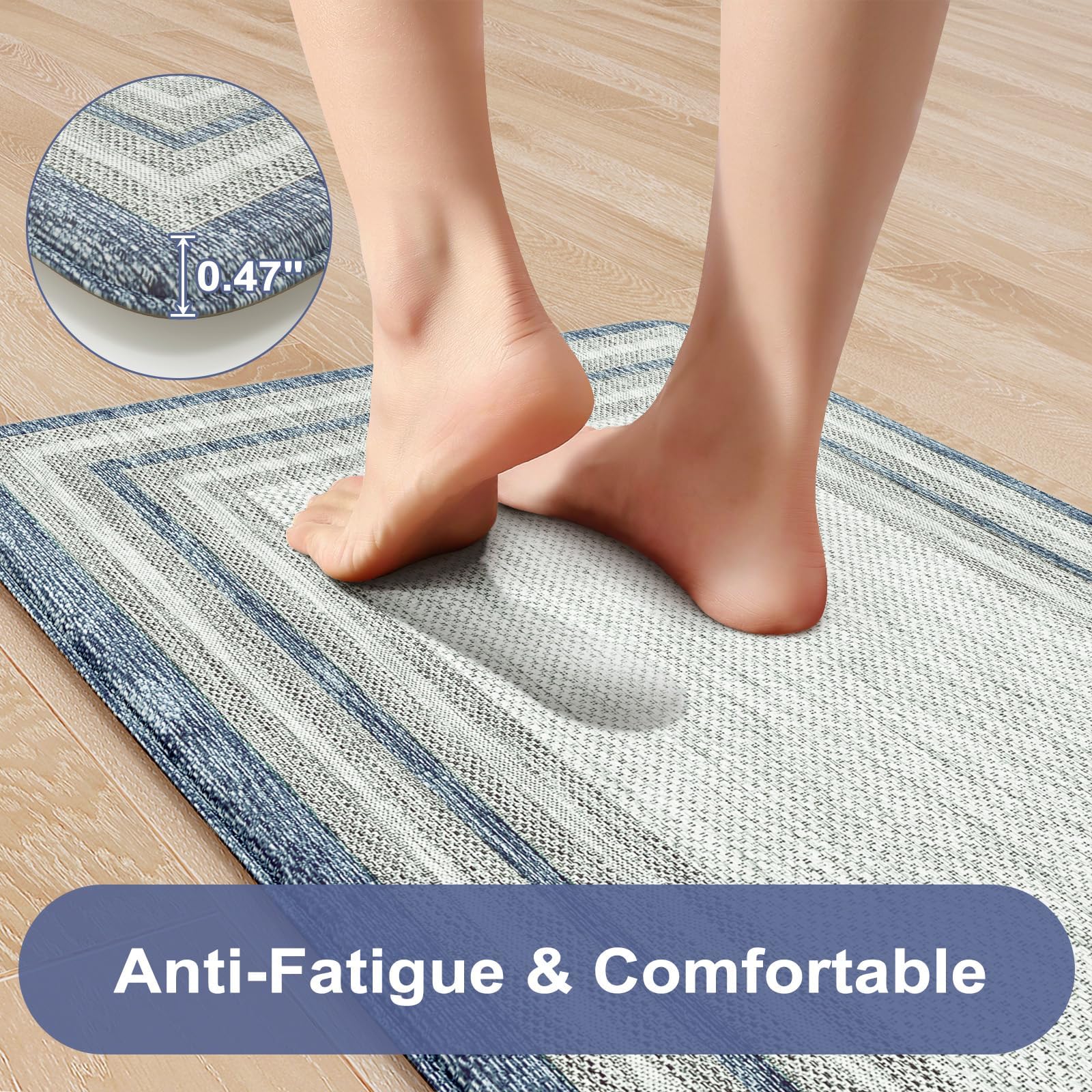 KIMODE mat with non-slip backing securely on dry floor