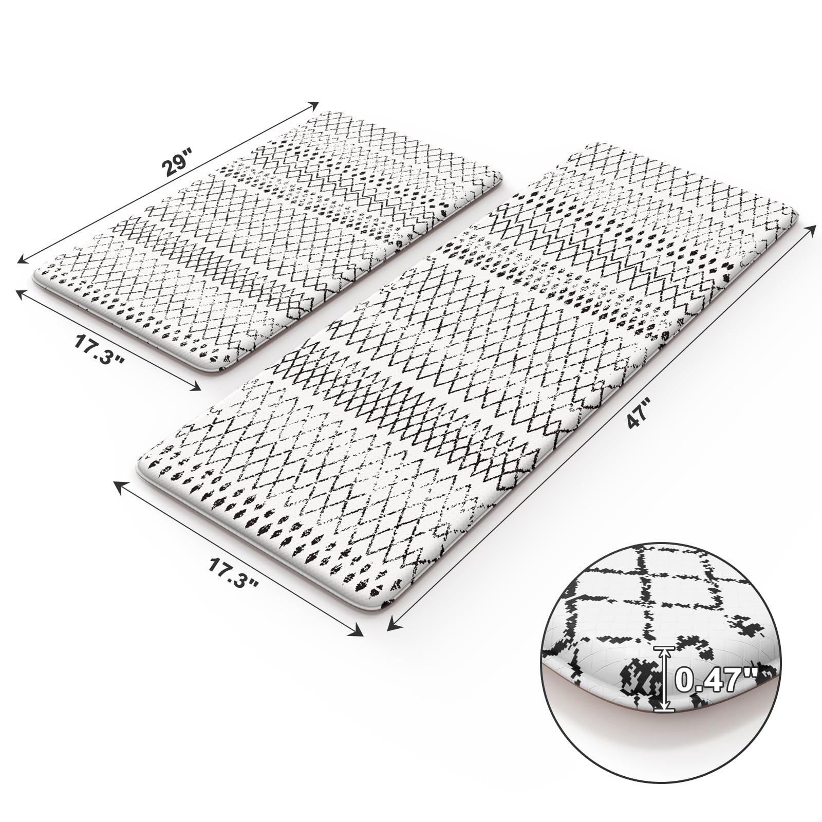 KIMODE anti-slip backing keeps mat in place.