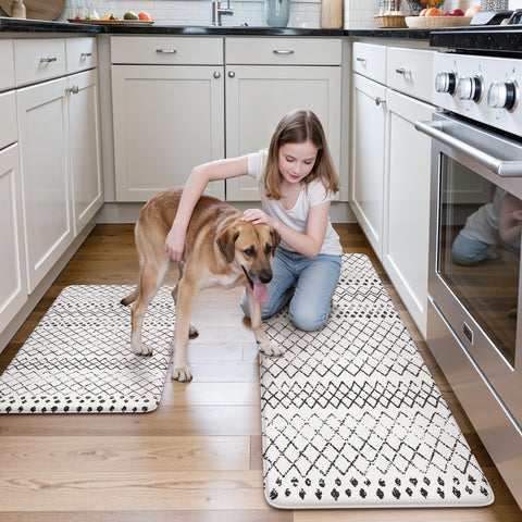 KIMODE mats in laundry room setup offer cushioned support.