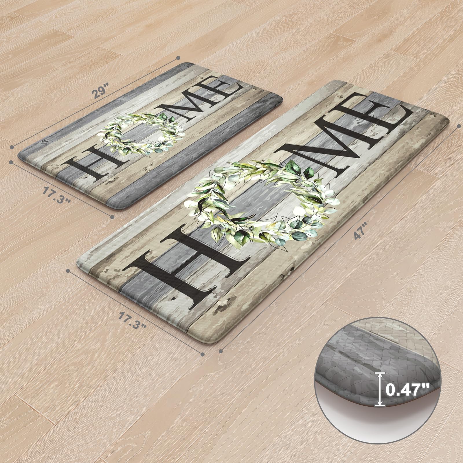 KIMODE anti-slip bottom keeps mats in place on hard floors