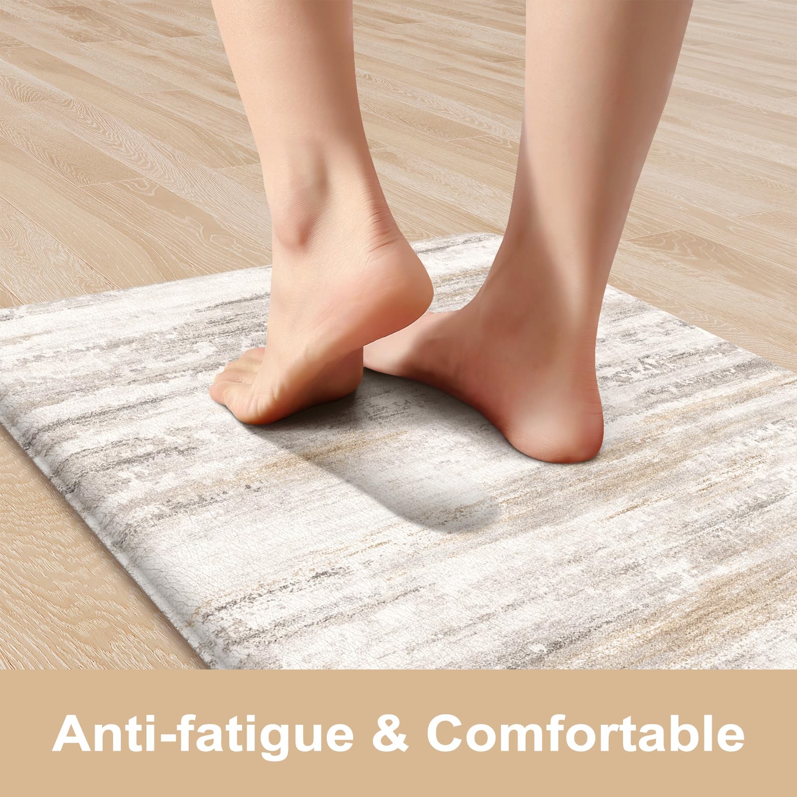 KIMODE memory foam kitchen mats closeup shows 12mm thickness for standing comfort