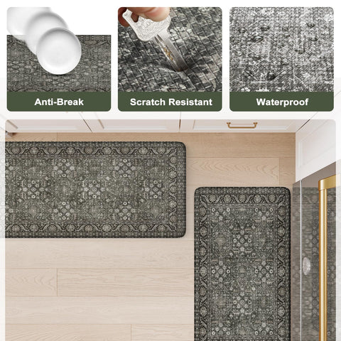 KIMODE stain-resistant kitchen floor mat is easy to clean.