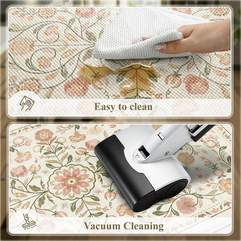 Kimode waterproof PVC mat highlights easy cleaning and stain resistance in everyday cooking.