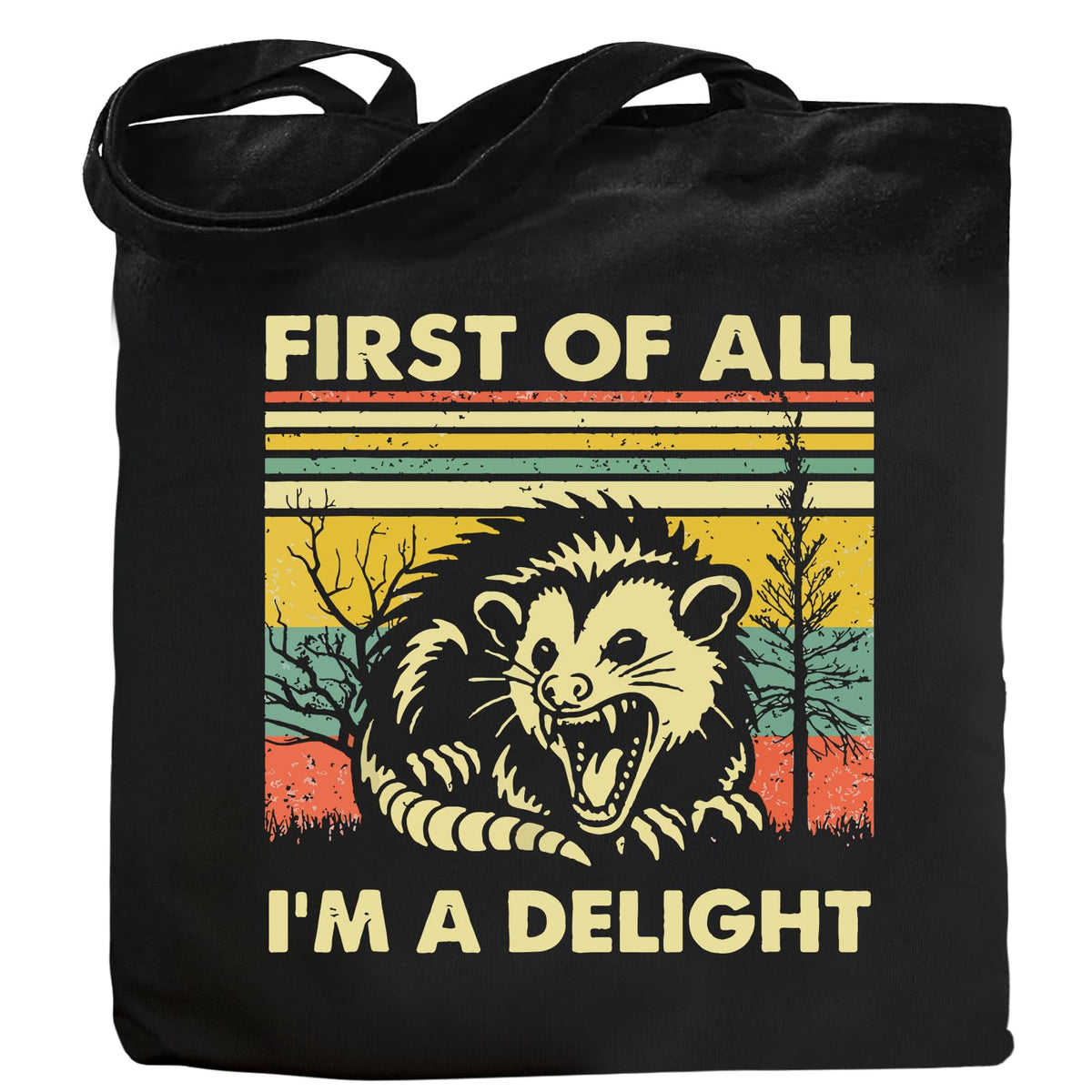 Kimoli Possum canvas tote front view, durable for daily use.