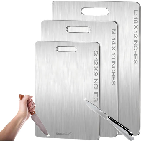 Kimralur Titanium Cutting Board 2-in-1 double-sided for raw and cooked foods