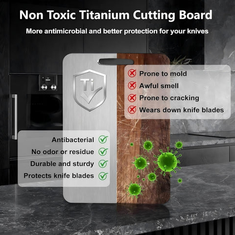 Kimralur Titanium Cutting Board easy rinse and quick dry design