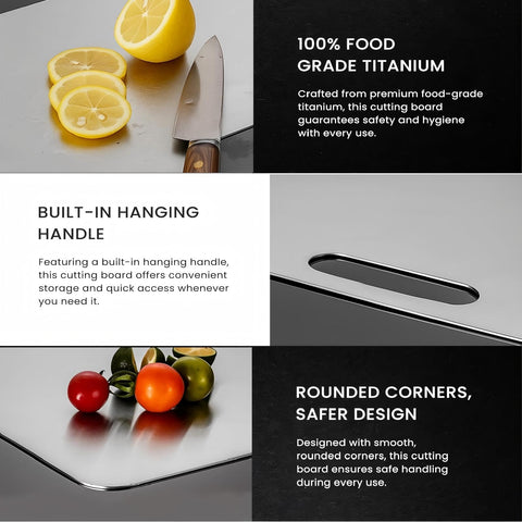 Kimralur Titanium Cutting Board portable hanging hole for storage